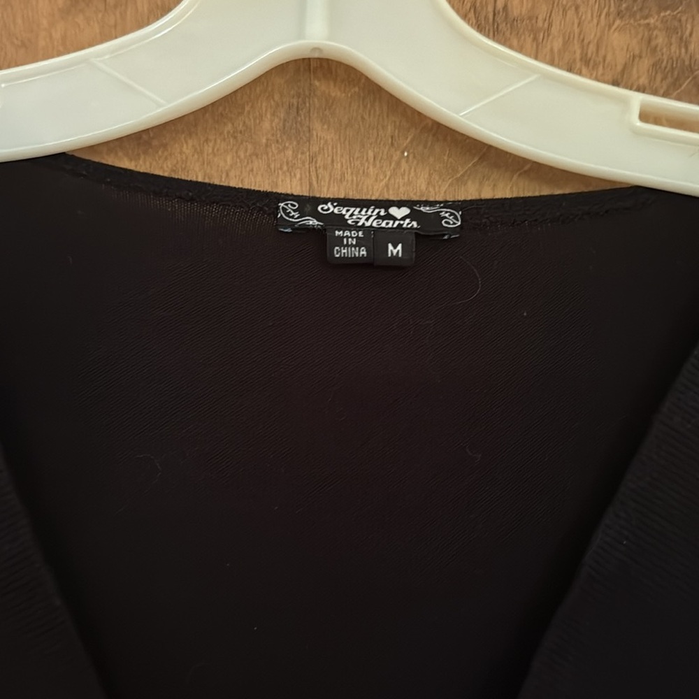 NWOT Sequin Hearts Black Dress - Medium - Picture 2 of 5